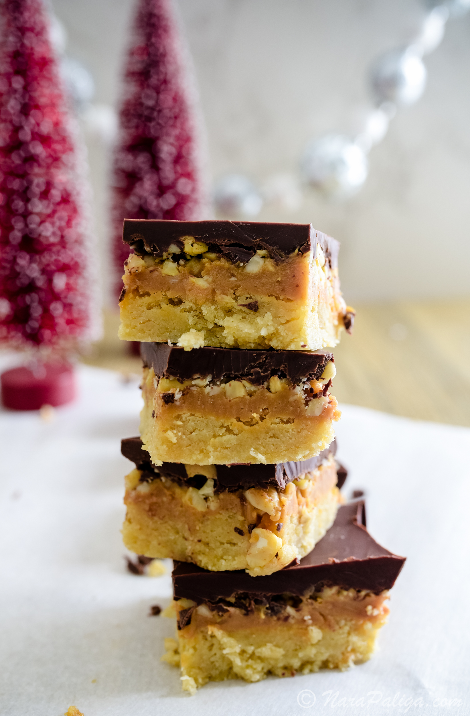 DARK CHOCOLATE CASHEW TWIX SQUARES